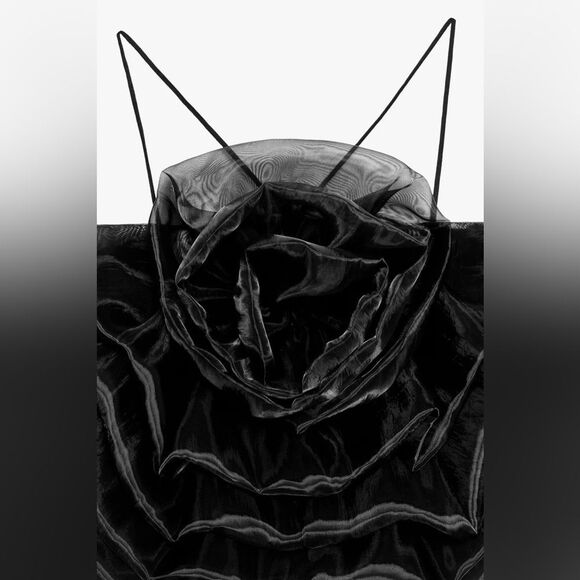 ZARA FLORAL ORGANZA TOP - Picture 6 of 8